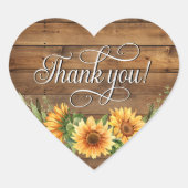 Rustic Wood Sunflower Vielen Dank! Aufkleber (Vorderseite)