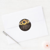 Rustic Wood Sunflower Wedding Danke Stickers (Umschlag)
