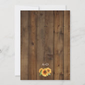 Rustic Wood Sunflower Wedding Invitation Einladung (Rückseite)