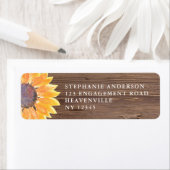 Rustic Wood Sunflower Wedding Rücksendeadresse (Insitu)