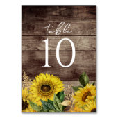 Rustic Wood Sunflower Wedding Tischnummer (Vorderseite)