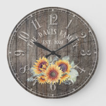 Rustic Wood Sunflowers Custom Family