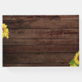 Rustic Wood Sunflowers Handwriting Gästebuch (Rückseite)