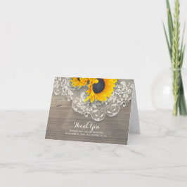 Rustic Wood Sunflowers Spitzen Wedding Danke