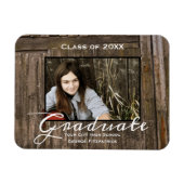 Rustic Wood Template High School Abschluss Magnet (Horizontal)