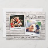 Rustic Wood Texture Fotos Ferienkarte (Vorderseite)