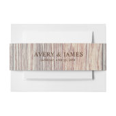 Rustic Wood Texture Wedding Invitation Belly Band (Vorderseite Beispiel)