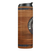 Rustic Wood Ton Feuerwehrmann Emblem Thermosbecher (Nach links gedreht)