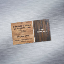 Rustic Wood Tone Business Card Magnetische Visitenkarte