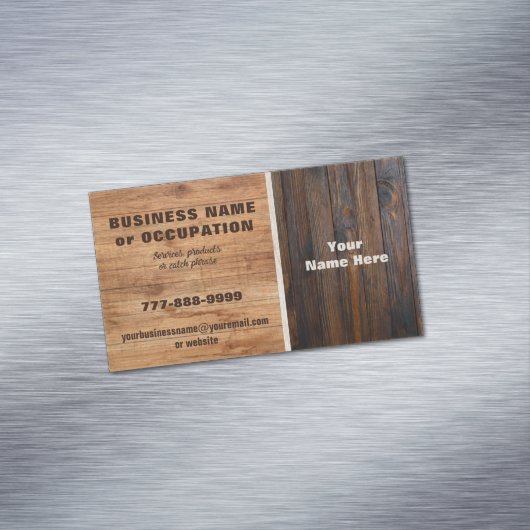 Rustic Wood Tone Business Card Magnetische Visitenkarte (Beispiel)