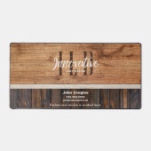 Rustic Wood Tone Business Logo Schreibtischunterlage (Vorderseite)
