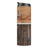 Rustic Wood Tone Business Logo Thermal Tumbler Thermosbecher (Nach rechts gedreht)