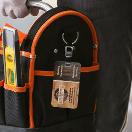 Rustic Wood Tone Contractor Logo-Tag-Tag Gepäckanhänger