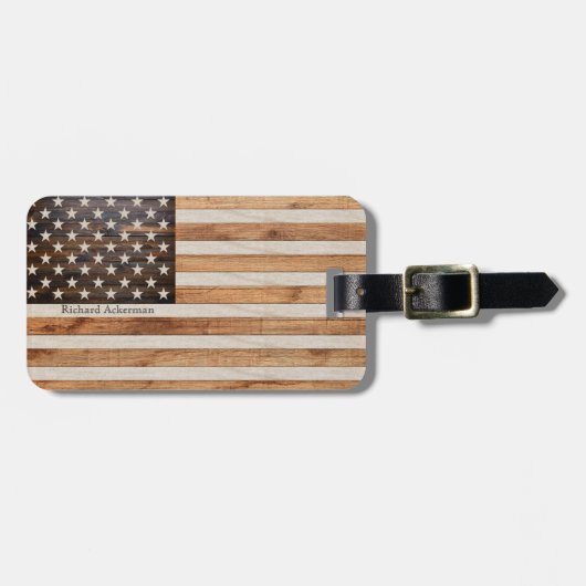 Rustic wood Tone Gepäckanhänger (Vorderseite horizontal)