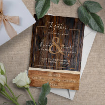 Rustic Wood Tone Hochzeit Einladung