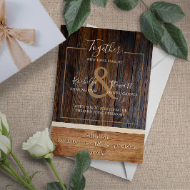 Rustic Wood Tone Hochzeit Einladung