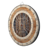 Rustic Wood Tone Monogram Tan Brown Dart Board Dartscheibe (Vorderseite rechts)