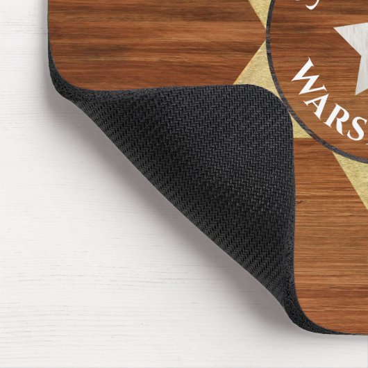 Rustic Wood tone Sheriff Abzeichen Star, Browns Mousepad (Ecke)