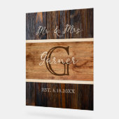 Rustic Wood Tone Wedding Mr. Acrylic Sign Acrylschild (Winkel)