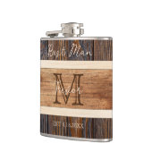 Rustic Wood Tone Wedding Trauzeuge Flachmann (Links)