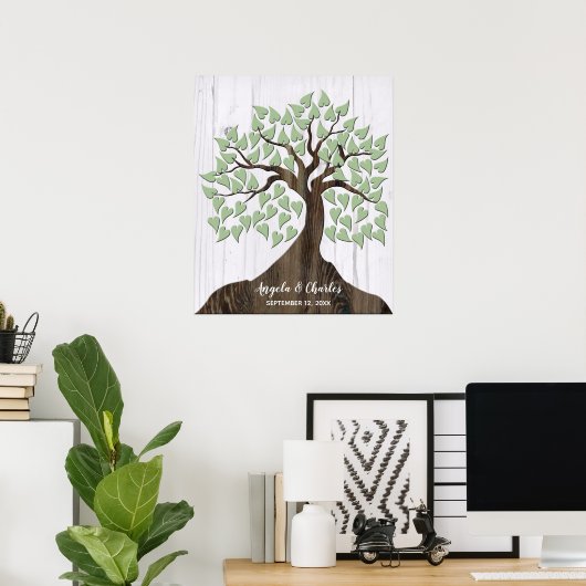 Rustic Wood Tree Alternative Guest Book Poster (Heimbüro)