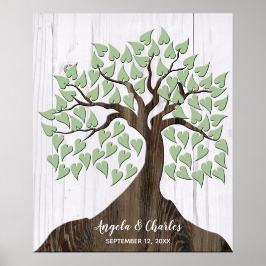 Rustic Wood Tree Alternative Guest Book Poster (Vorne)