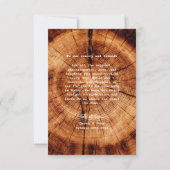 Rustic Wood Tree Ring Foto Danke (Rückseite)