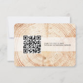 Rustic Wood UAWG vorbehaltene Sitze QR Code Websit RSVP Karte (Rückseite)