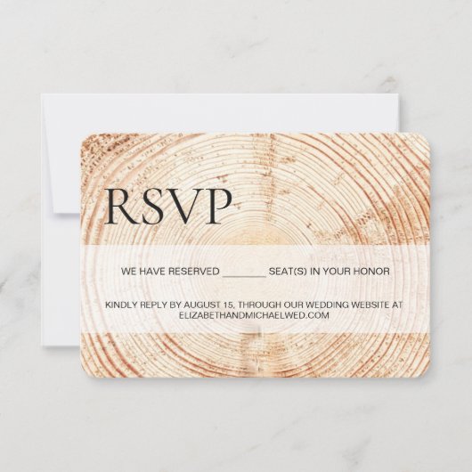 Rustic Wood UAWG vorbehaltene Sitze QR Code Websit RSVP Karte (Vorderseite)