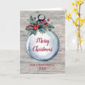 Rustic Wood Vater Frohe Weihnachten Karte (Gelbe Blume)