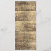 Rustic Wood Vintag Country Custom Wedding Menü Menükarte (Rückseite)