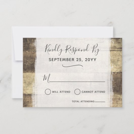 Rustic Wood Vintag Country Farm Stall Wedding RSVP (Vorderseite)