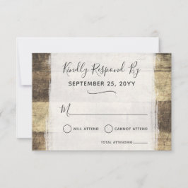 Rustic Wood Vintag Country Farm Stall Wedding RSVP Karte