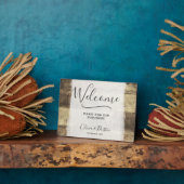 Rustic Wood Vintag Country Wedding Gästebuchunters Fotoplatte (Seite)