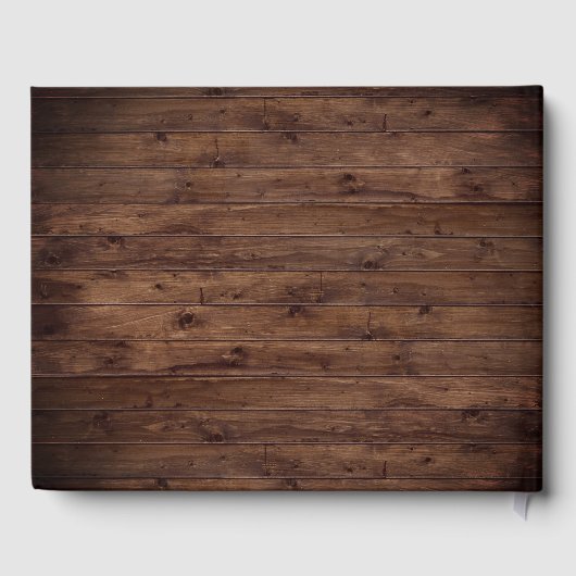 Rustic Wood Vintag Lace Wedding Gästebuch (Rückseite)