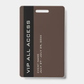 Rustic Wood VIP All Access Pass Event ID Abzeichen Ausweis (Rückseite)