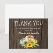 Rustic Wood Watercolor Pumpkin Fall Danke Karte (Vorne/Hinten)