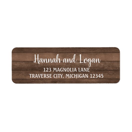 Rustic Wood Wedding Address (Vorne)