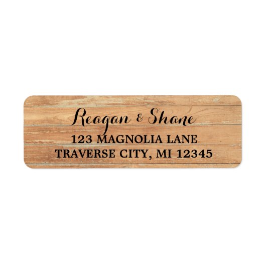 Rustic Wood Wedding Address (Vorne)