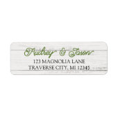 Rustic Wood Wedding Address Label (Vorne)