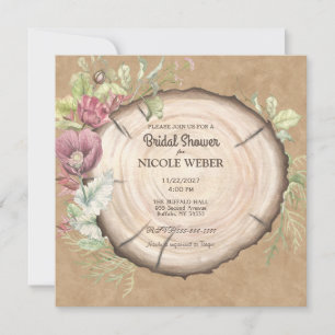 Rustic Wood Wedding Bridal Dusche Einladung