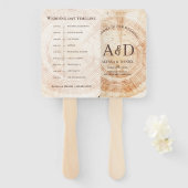 Rustic Wood Wedding Day Timeline Souvenir Fächer (Vorne und Hinten)