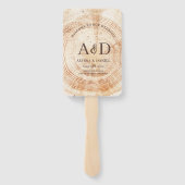 Rustic Wood Wedding Day Timeline Souvenir Fächer (Rückseite)