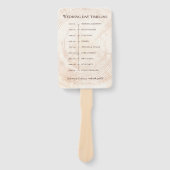 Rustic Wood Wedding Day Timeline Souvenir Fächer (Vorderseite)