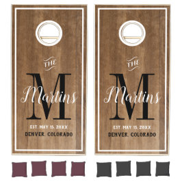 Rustic Wood Wedding Family Monogram Personalisiert