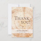 Rustic Wood Wedding Foto klein Dankeskarte (Vorderseite)