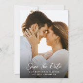 Rustic Wood Wedding Foto Save the Date Karte (Vorderseite)