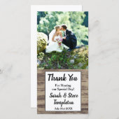 Rustic Wood Wedding Foto Vielen Dank Dankeskarte (Vorne/Hinten)