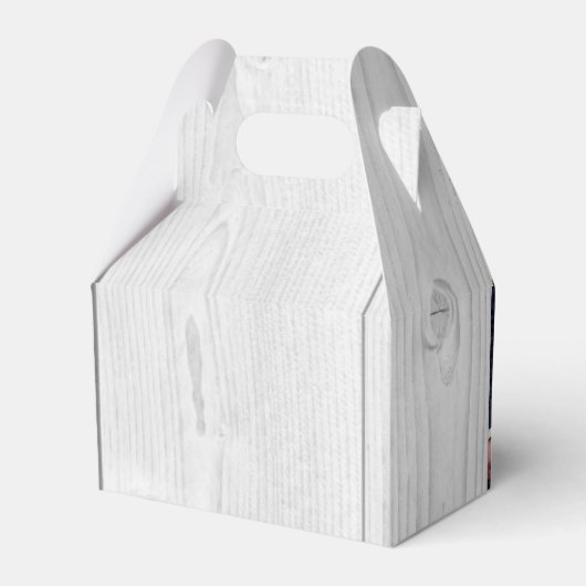 Rustic Wood Wedding Foto Vielen Dank Geschenkschachtel (Rückseite)