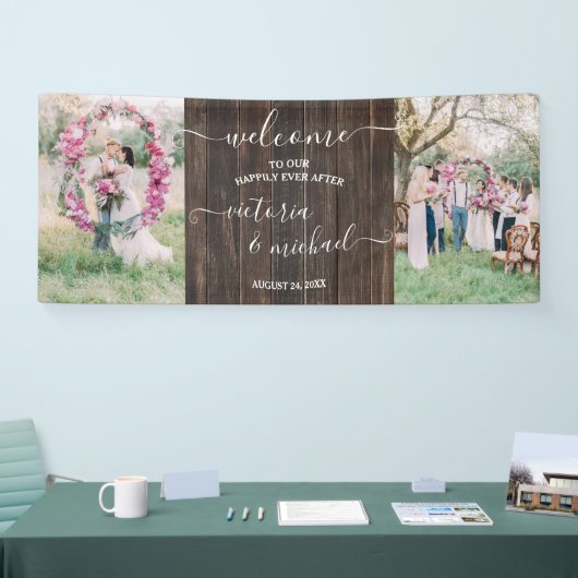 Rustic Wood wedding Foto - Willkommen Banner (Messe)
